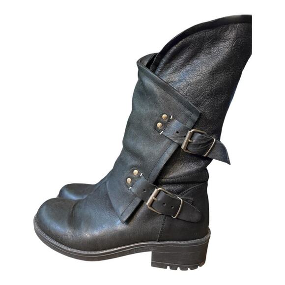 Coolway Alida Biker Boot Women size 41 US 10-10.5 Black Leather - Picture 2 of 7